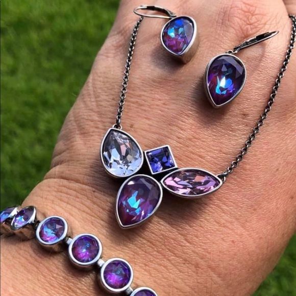 Swarovski Silver and Purple Bracelet - Picture 2 of 2